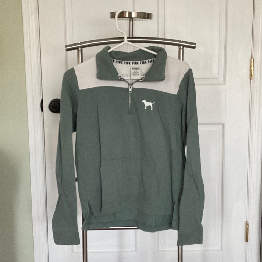 PINK Victoria's Secret Sage and White Pullover